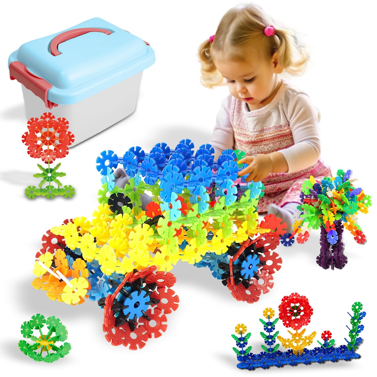 xwin sportseries Snowflake Children's Plug-In Building Blocks for Kids With 350 PCs Construction Game with Multi Colored Plastic Elements, Ideal Educational Toy for Boys and Girls Ages 3+