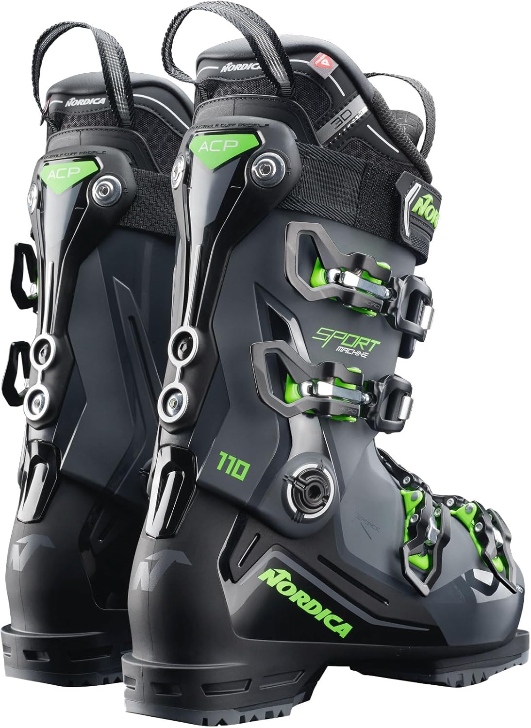 NORDICA Men's Sportmachine 3 110 Ski Boots - High-Performance Customizable All-Mountain Ski Boots for High-Volume Feet with Adjustable Cuff for Comfort & Control, 25.5