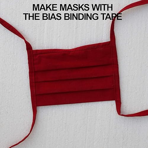 Miniatura 107 de Cinta al bies de doble pliegue de 1 pulgada, cinta de encuadernación bies de doble pliegue de 55 yardas (marrón) y 4 tizas de tela de costura