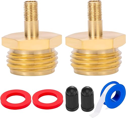 Breezliy Enchufe de latón para caravana, válvula de inflado de neumáticos a grifo de manguera de jardín macho, adaptador de soplado para invierno,