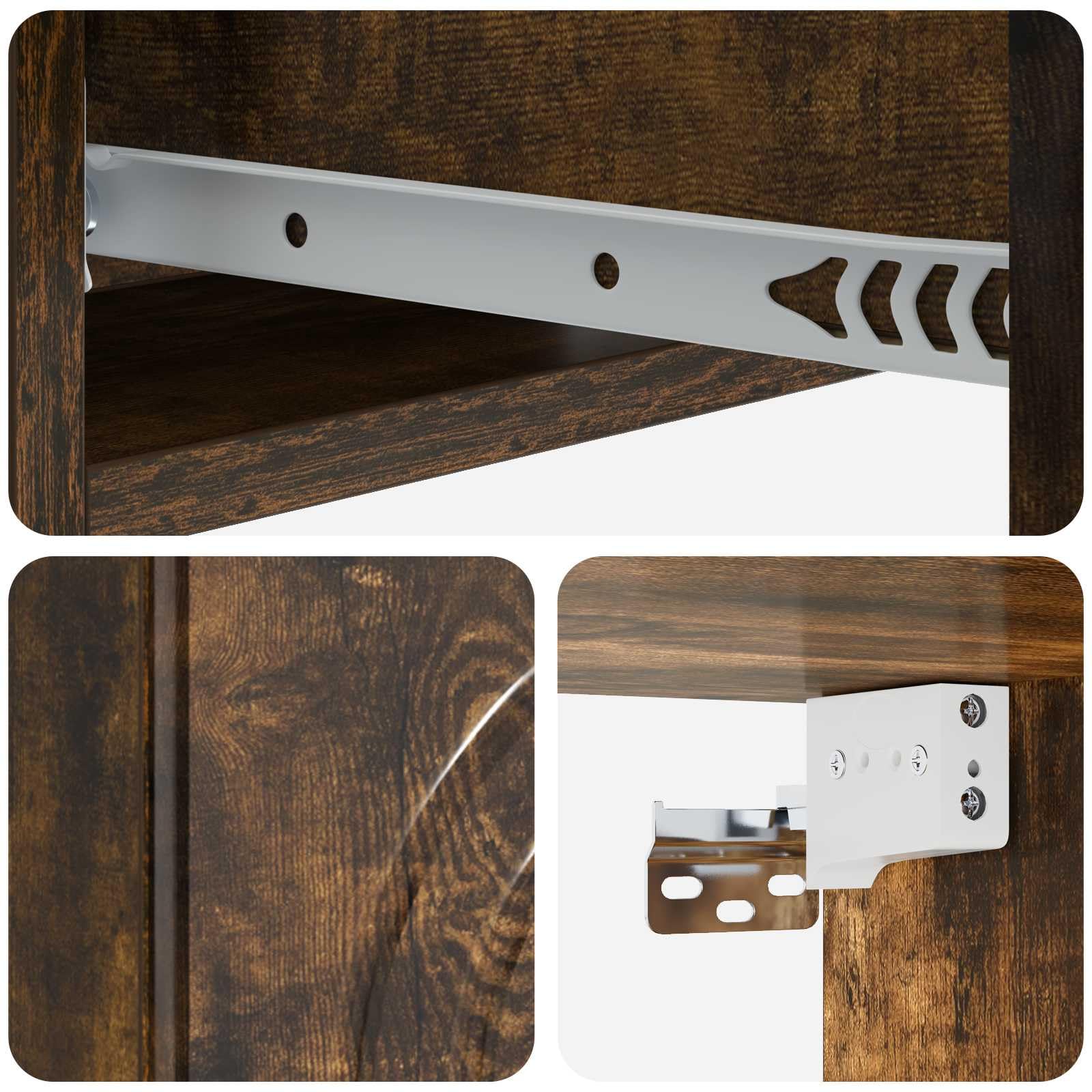 Wandtisch, 59 cm, mit Schublade, Holz | Kompaktes Design, Griffe aus Metall, Aufbewahrung der Küche, Pflege mit feuchtem Tuch