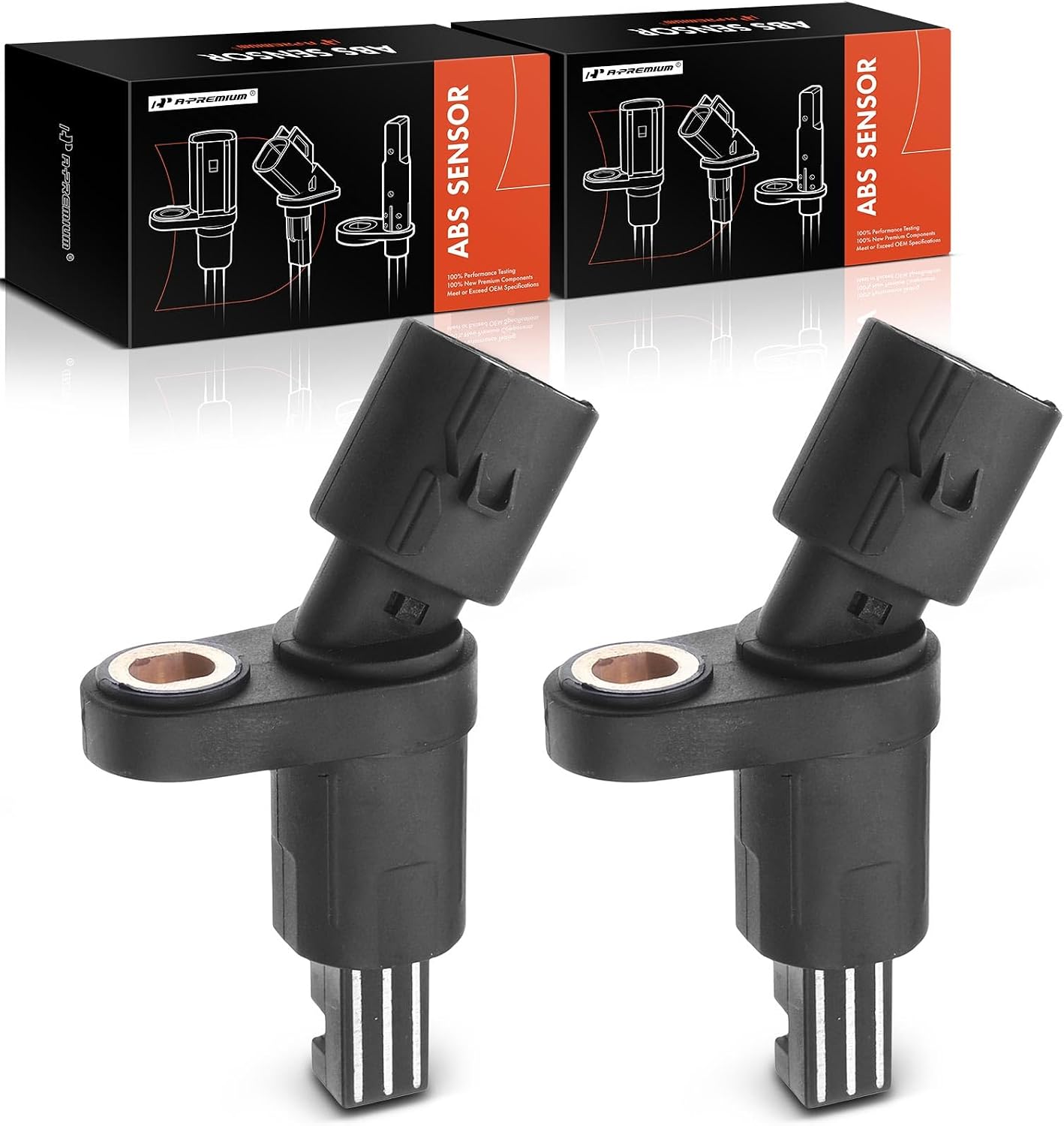 A-Premium ABS Wheel Speed Sensor Compatible with Volkswagen, Audi Models - Jetta 1999-2005, Golf 1999-2006, Beetle 1998-2010, TT 2000-2006 - Rear Driver and Passenger Side, 2-PC Set