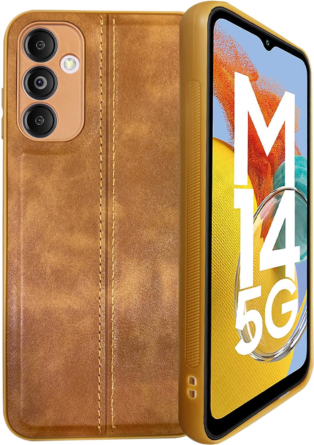 A rtistque Premium Thread Leather Back Cover Case for Samsung Galaxy M34 5G / F34 5G | Drop Protection | Smooth Grip | Raised Camera Edges - Brown (B0CDCG8HT2) Amazon Price History, Amazon Price Tracker