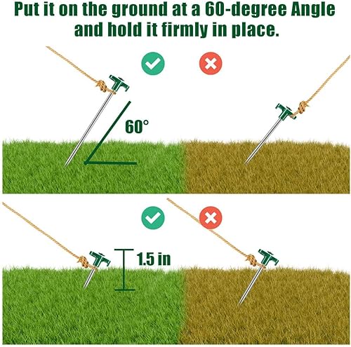 Miniatura 4 de Estacas para Tienda de Campaña, 10 Piezas Estacas para Tienda Resistentes, Estacas Profesionales para Camping al Aire Libre Resistentes al Viento,