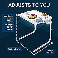 Vista 2 de Table-Mate - Bandeja/mesa para ver TV plegable/portátil, mesa de cena plegable, bandejas de mesa para sofá para comer bocadillos, escritorio
