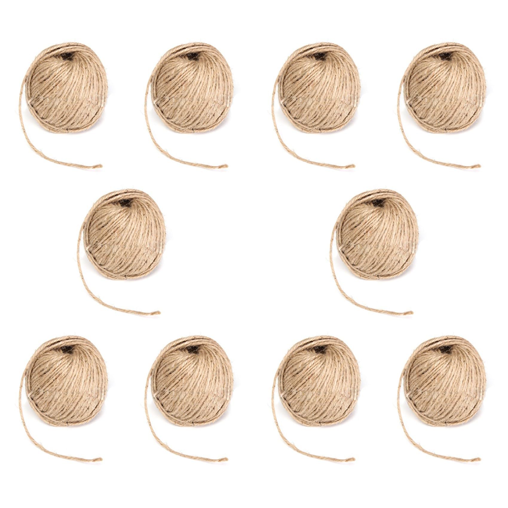 Hndhbfgrt 10pcs 3MM Thick Brown Rustic Jute Twine Hessian String Cord Rope for Hand Craft 50M
