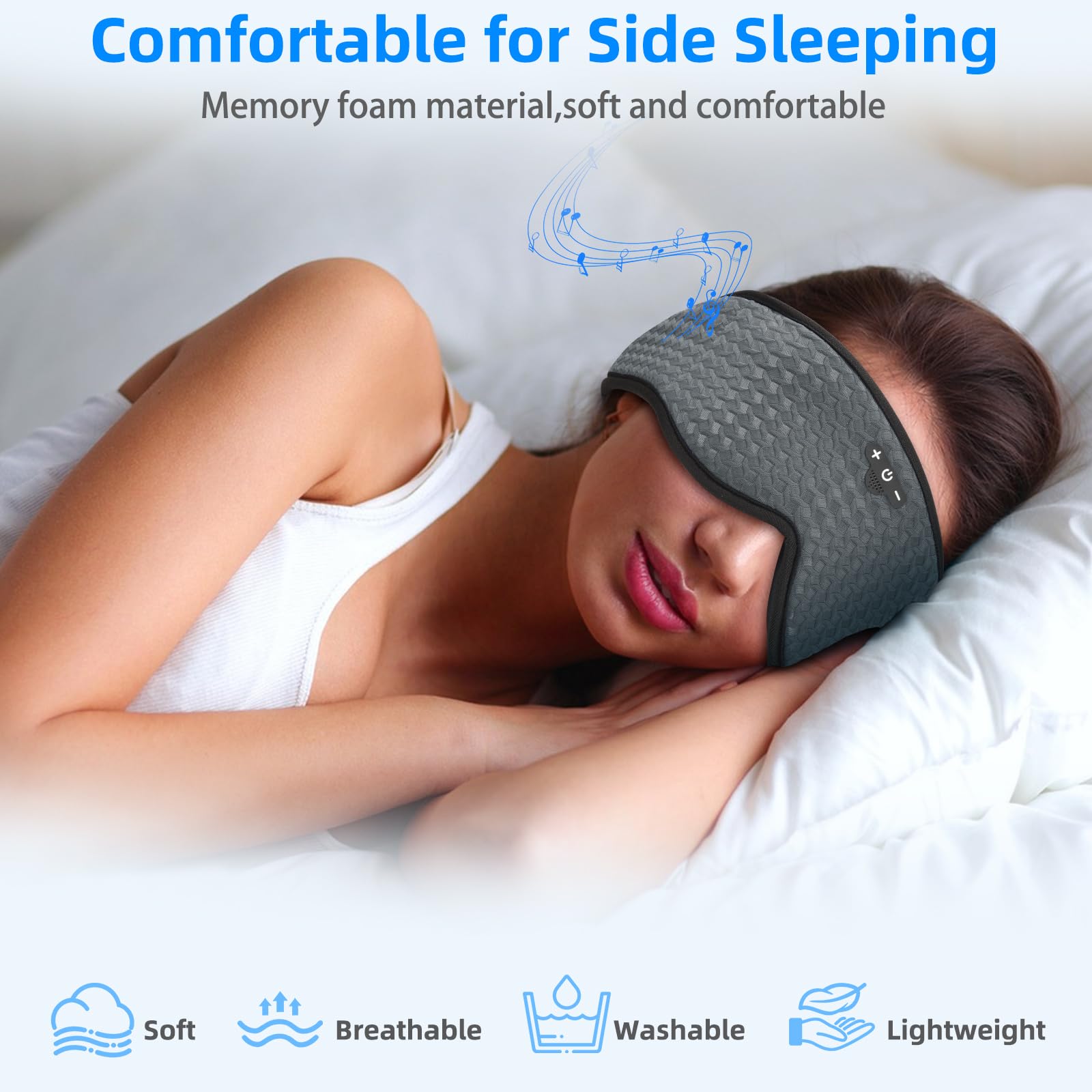 Máscara de ojos para dormir, máscara de sueño 3D, máscara de dormir ajustable para hombres y mujeres, máscara de dormir para bloquear la luz