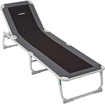Lichfield Deluxe Foldable Sun Lounger for Garden or Camping , 5 Adjustable Sitting Positions, Reclining Chair, Portable for Beach, Pools, Courtyards, Strong 600D Fabric