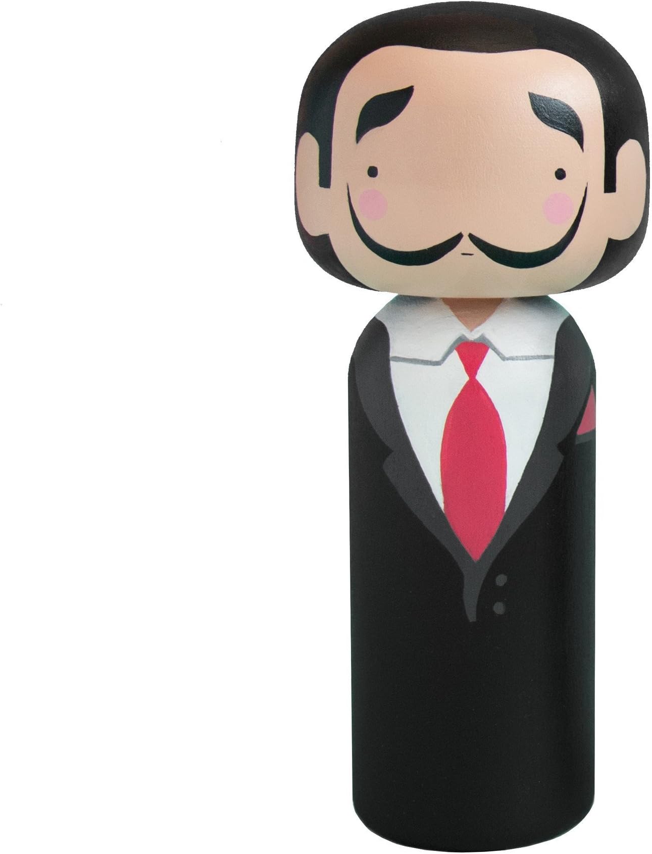Salvador Dalí KoWorld-famous Artists - Kokeshi Japanese Dolls by Lucie Kaas - 5.7 inches - Schima Superba Wood - Made in Denmark (Dali)keshi Japanese Dolls by Lucie Kaas