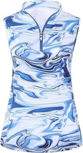 Miniatura 2 de Viracy Camiseta sin mangas con cremallera para mujer, de secado rápido, para entrenamiento de golf
