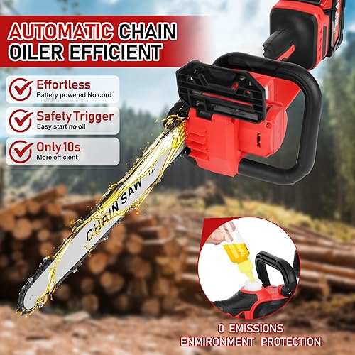 Miniatura 2 de Mini motosierra inalámbrica compatible con batería Milwaukee M18 de 18 V (sin batería) Motosierra eléctrica de mano sin escobillas de 12 pulgadas