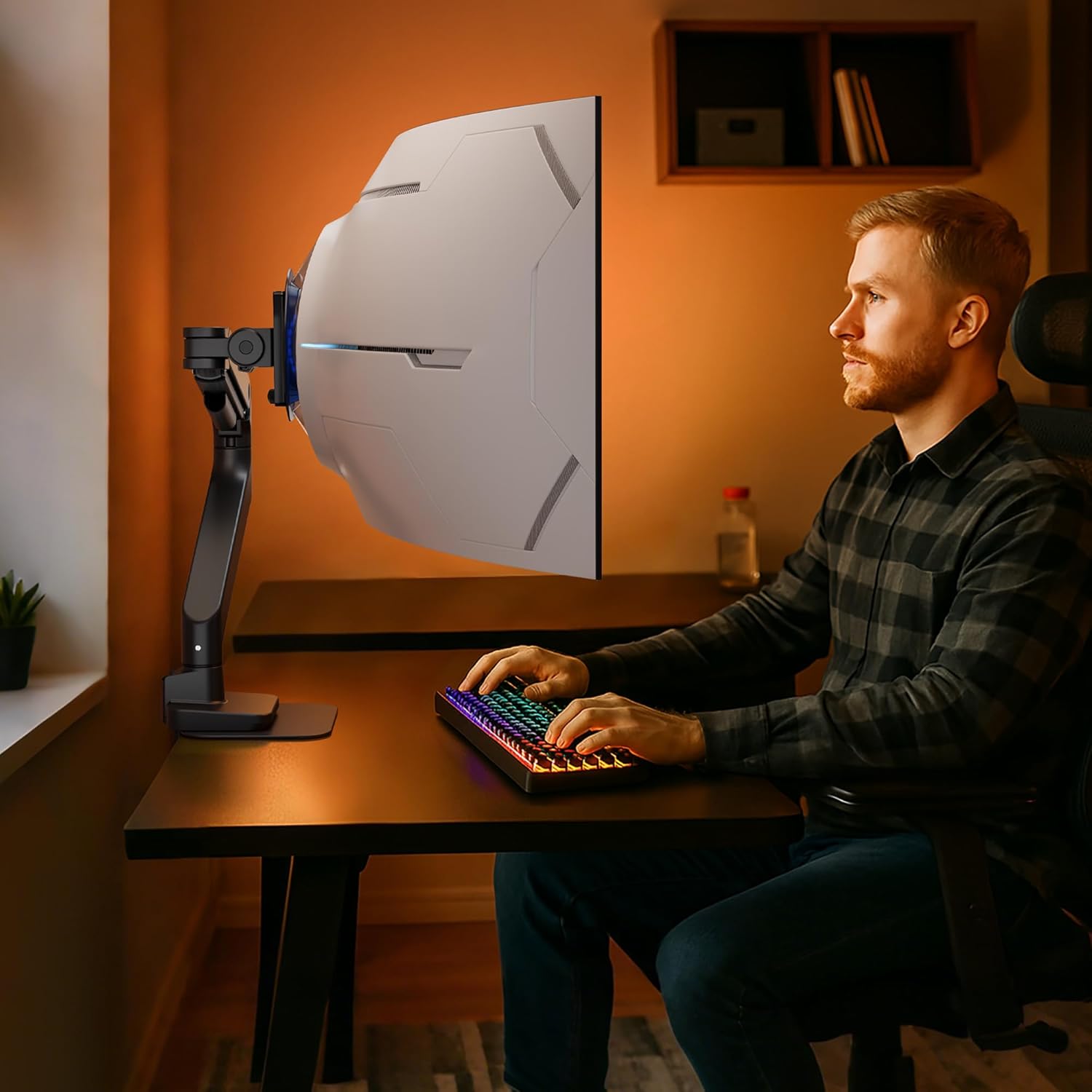 ARES WING Steel Monitor Mount Reinforcement Plate for Thin, Glass and Other Fragile Tabletop, Steel Monitor Stand Plate Compatible with Most C-Clamp and Grommet Monitor Arms, Black - Image 6