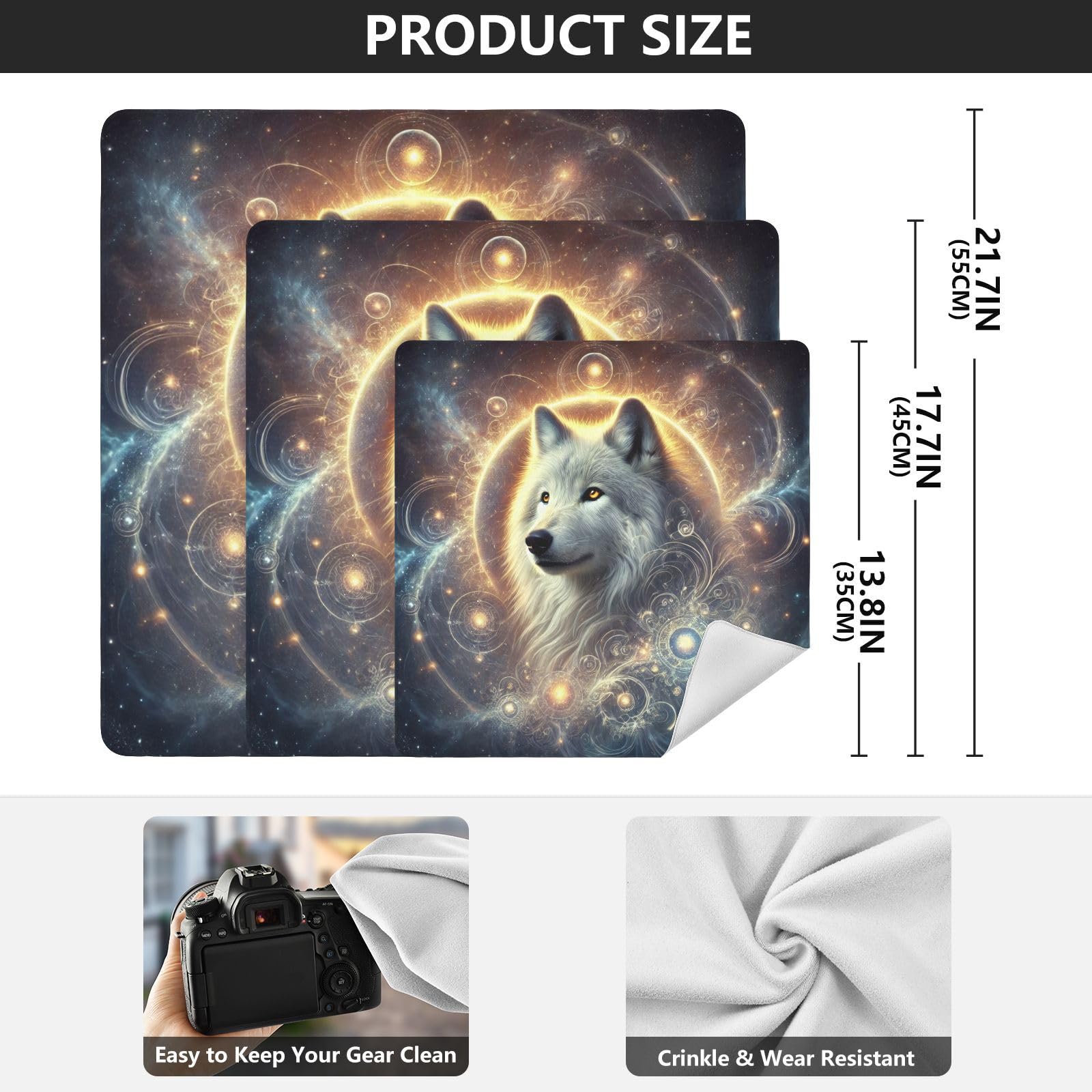 Wolf Golden Camera Lens Wrap 21.7