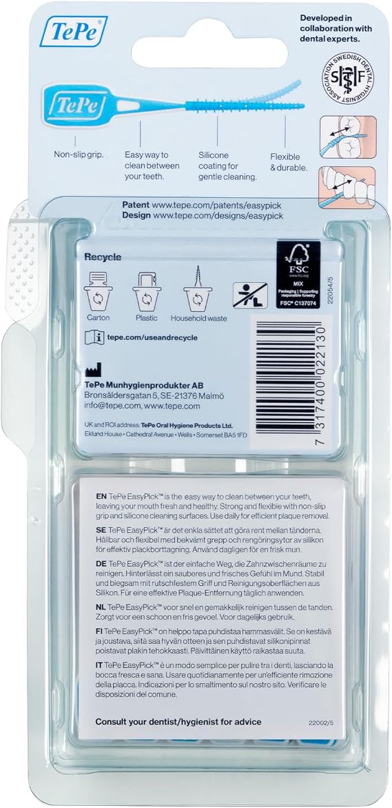 TePe EasyPick Toothpicks, Blue, ISO M-L, 60pcs