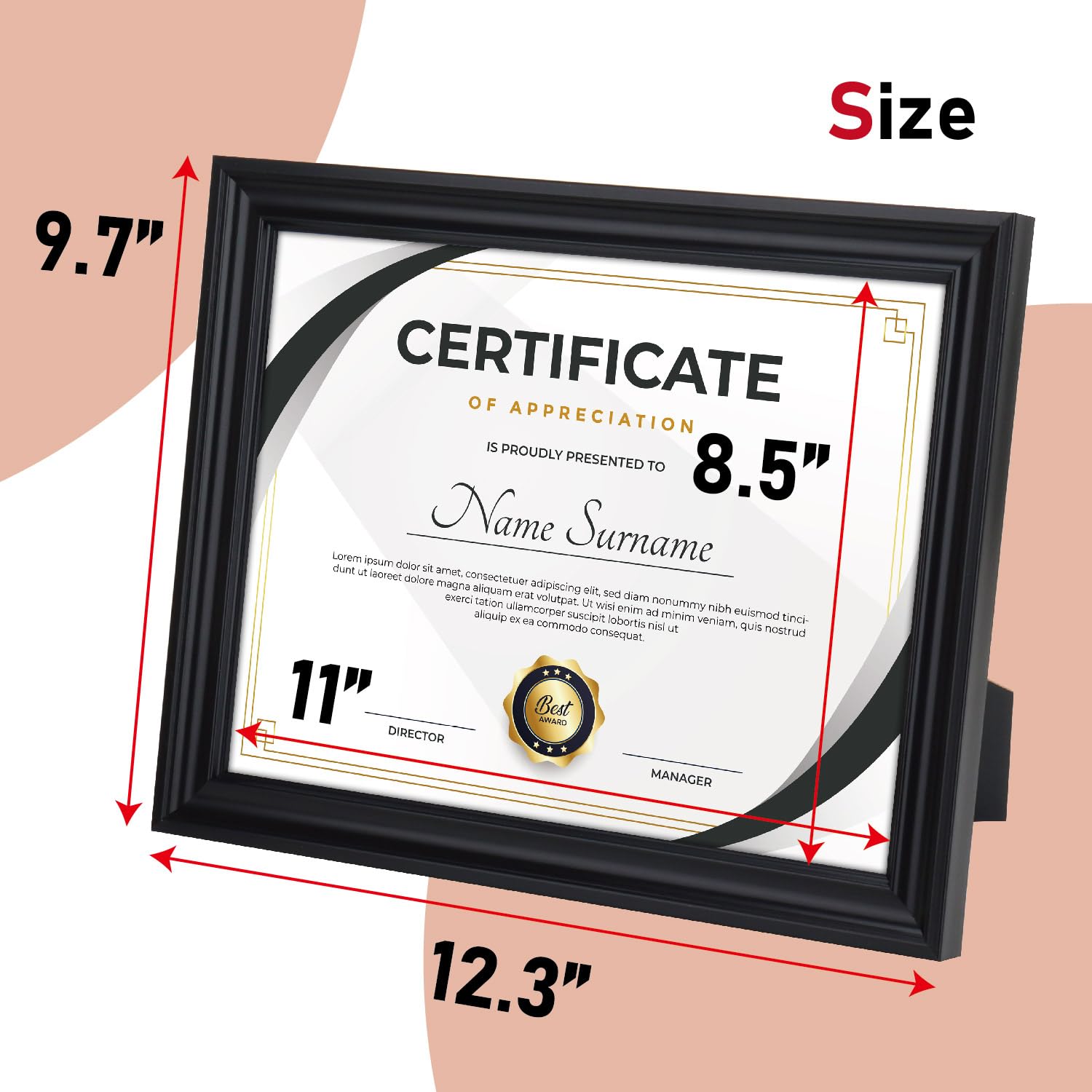 Toner Depot 8.5x11 Certificate Frames, Set Of 4 - Diploma Frames With Real Glass, Tabletop Or Wall Display - View #4