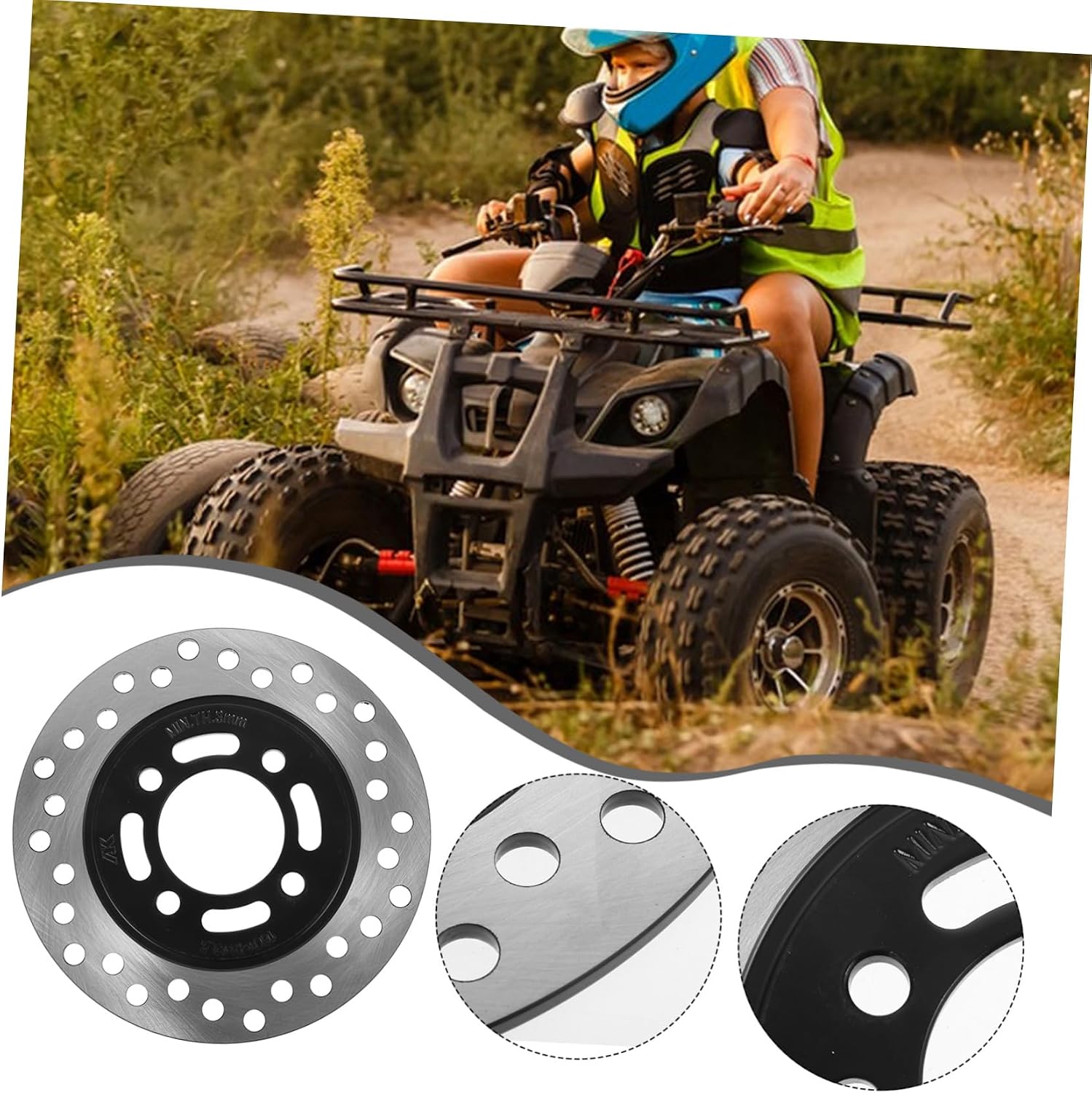 Ciieeo 50Cc Brake Disc Replacement for Pit Bikes and Go Karts Lightweight Rear Brake Disc for Enhanced Driving Experience and Easy Installation