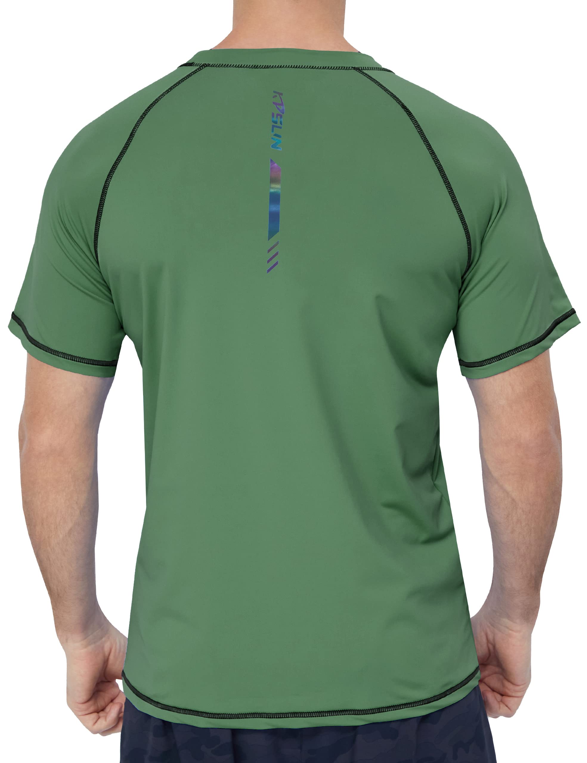 Mens Swim Shirts UPF 50+ Sun Protection Quick Dry SPF Rash Guard Outdoor Beach Fishing T Shirts