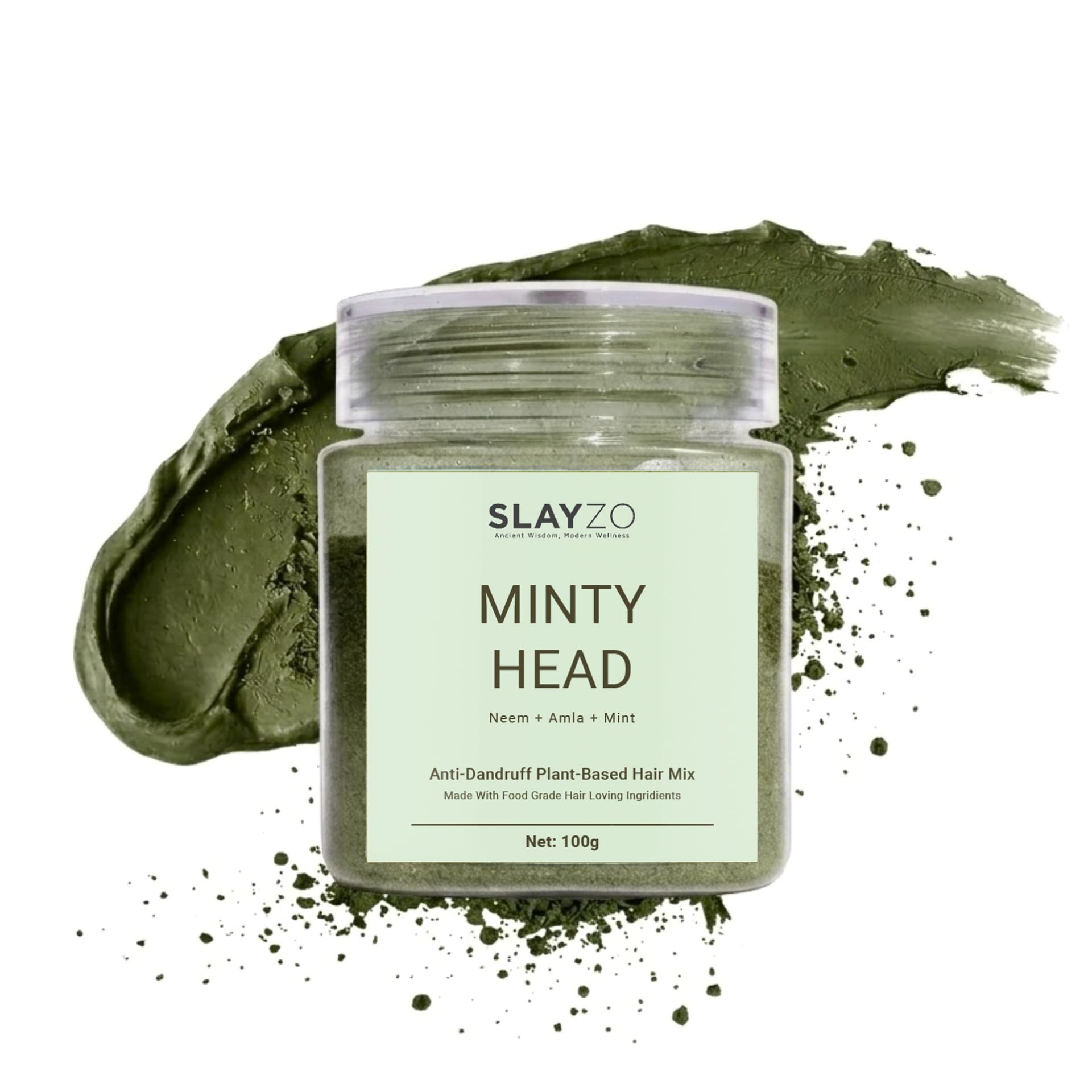 Minty Head Plant Based Hair Powder Mix For Dandruff Relief & Refreshed Scalp 100g-image-29