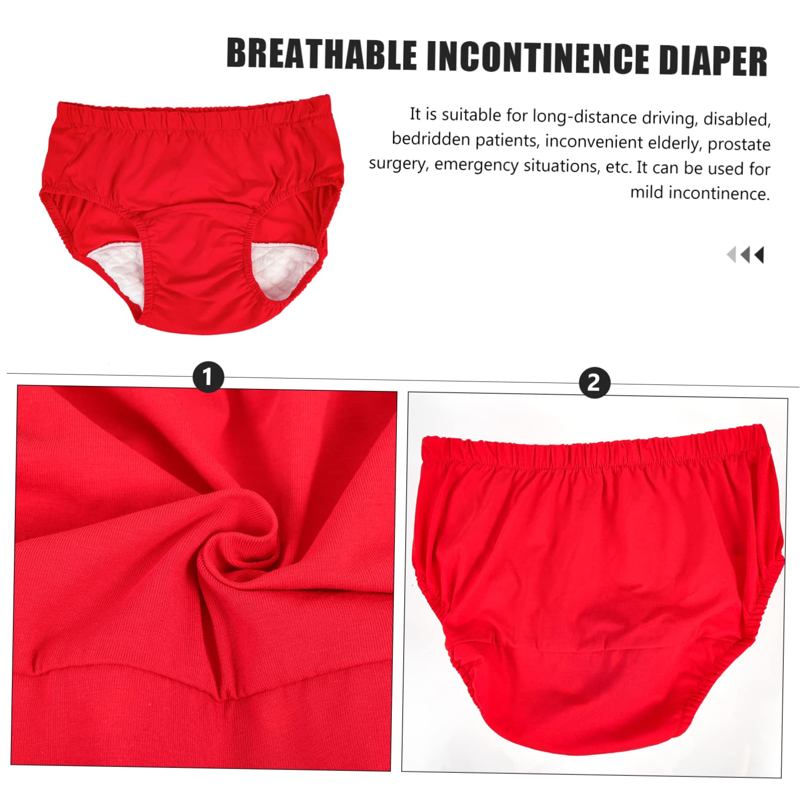 FRCOLOR 4pcs High Absorbency Adult Diapers Breathable Incontinence Underwear for Men Women