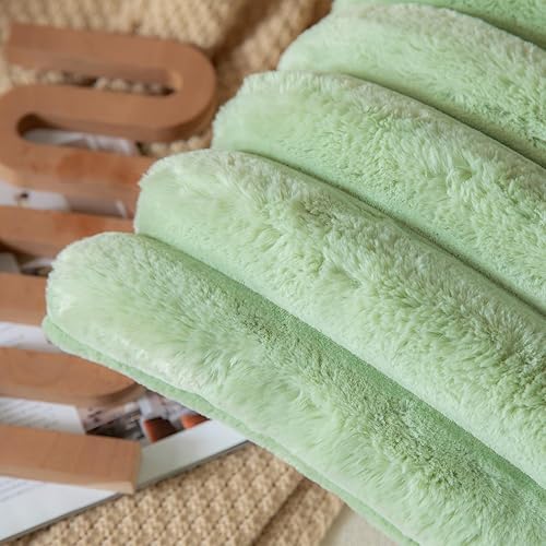 Miniatura 4 de Joyouth Juego de 2 fundas de almohada de felpa de piel sintética de 16 x 16 pulgadas, fundas de almohada decorativas de lujo, a rayas, suaves y