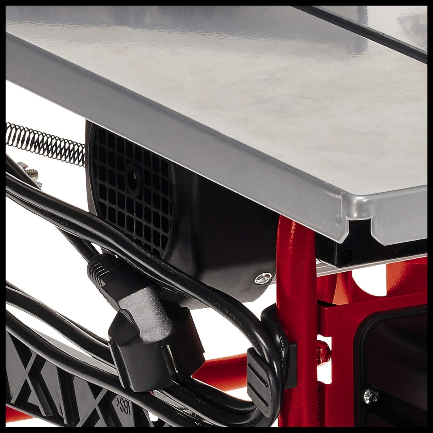 Die Einhell Tischkreissäge TC-TS 200 (800 W, 45 mm Schnitthöhe, Ø 200 mm Sägeblatt, Winkelanschlag, Sägeblattneigung, Schiebestock)