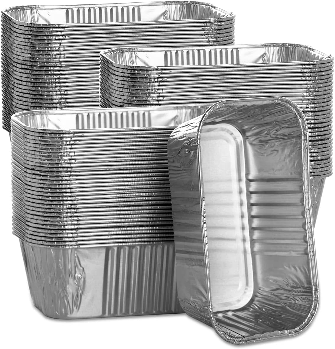 Spare Essentials (55 Pack) 1 Lb Aluminum Foil Mini Loaf Pans Disposable Small Loaf