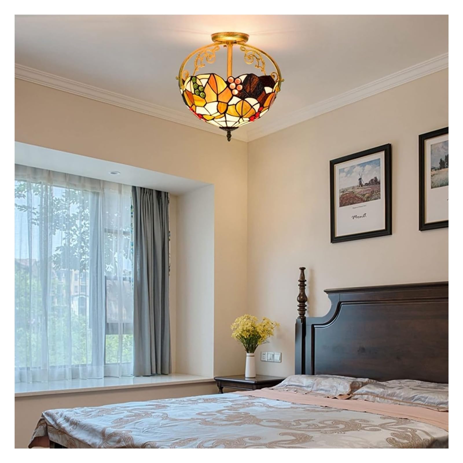 RWRAPS Lustre en Verre Feuille Verte Suspension plafonnier luminaire pour Salle à Manger île Chambre E26/E27