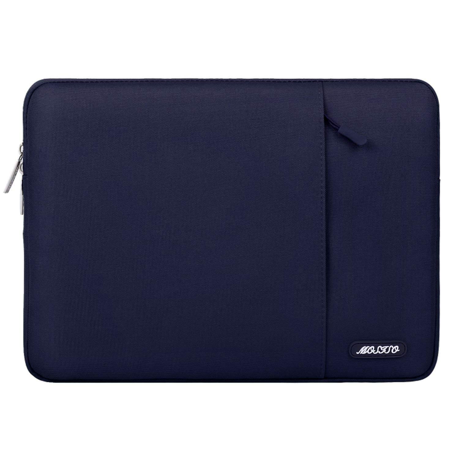 MOSISO Laptop Case 13.3 inch, 13-13.3 inch Laptop Sleeve Compatible with MacBook Air/Pro 13/Pro 14 M5 M4 M3 M2 M1, HP Dell ASUS Lenovo,Polyester Vertical Computer Sleeve Bag with Pocket, Navy Blue