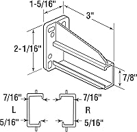Vista 2 de Prime-Line R 7227, placa trasera de riel de cajón, 5/16 pulgadas 7/8 pulgadas, plástico, blanco, 1 par (1 izq, 1 der)