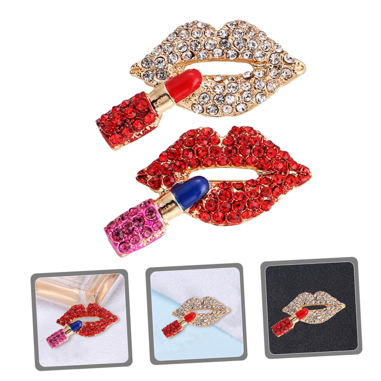 4 Piezas Broche De Labios Pin De Solapa De Ropa Bufanda Pin Broche De Sombrero e De Ropa e De Labios De Bloqueo e Para Sombrero De Solapa De