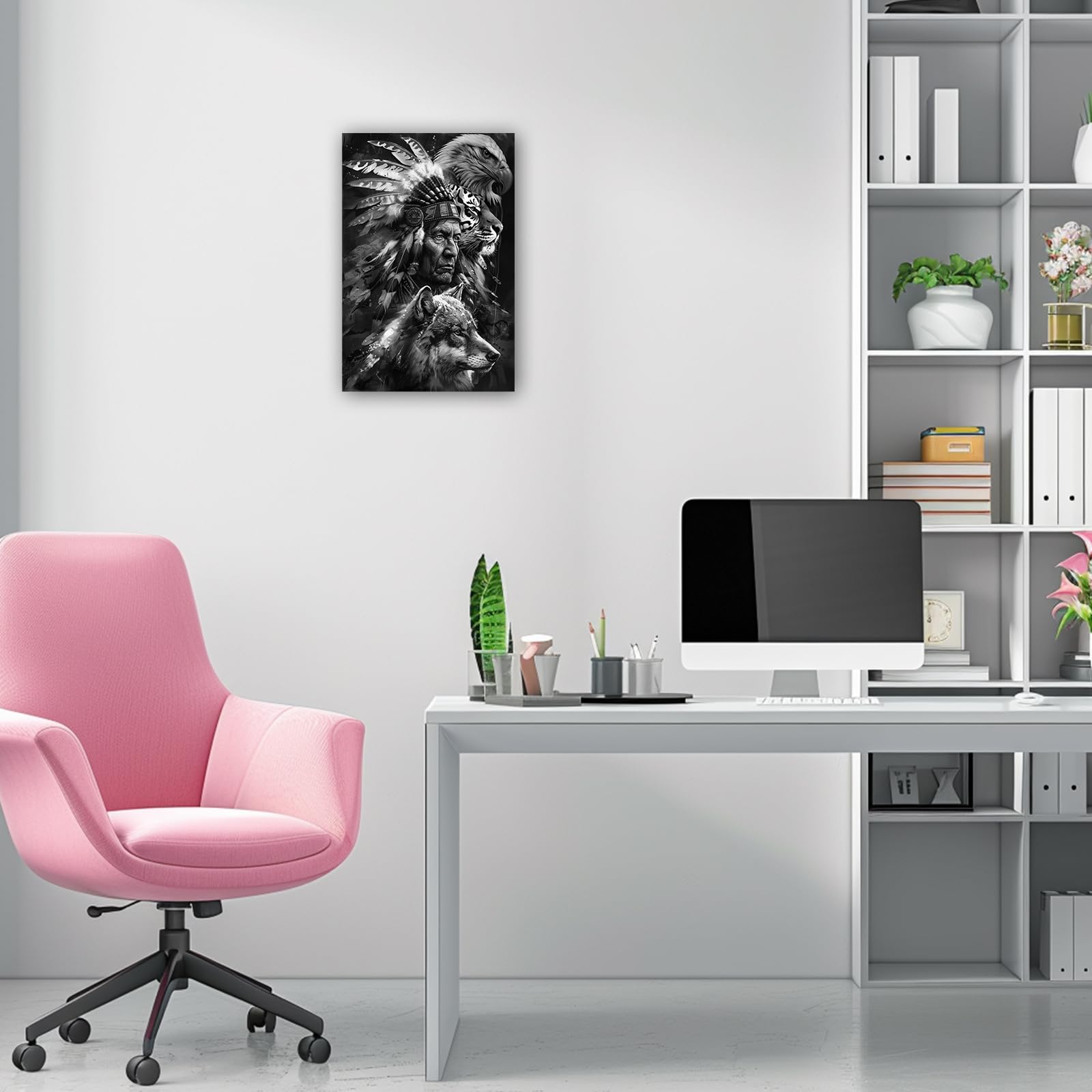 Amazon.co.jp: CHAOSETKEN ネイティブアメリカンキャンバスウォール