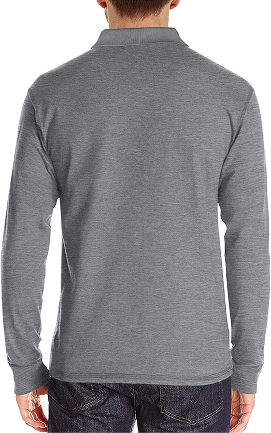 Mens Long Sleeve Polo Shirts Casual Moisture Wicking Golf Polo Shirts with Pocket Collared Work Pullover Tops