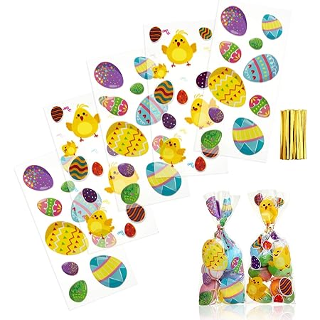 Amazon Co Jp Lihao ラッピング袋 イースター Opp袋 透明袋 100枚入 ギフトバッグ ワイヤータイ付き Generic