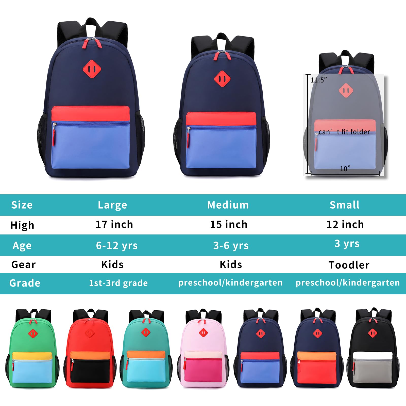 Kleinkind-Rucksack, Vorschulrucksack für Kinder, Jungen und Mädchen, Kindergarten, Vorschule, Büchertasche mit Brustschnalle