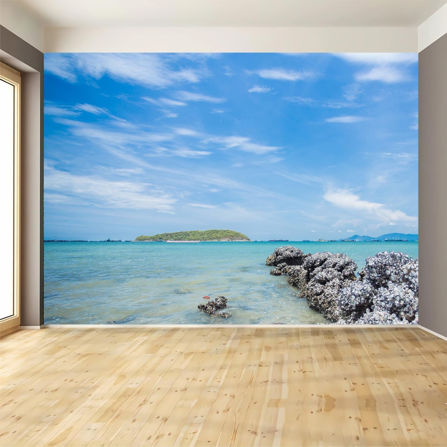 Panoramiczna tapeta morska tapeta z włókniny błękitne niebo plakat Trompe l'oeil Mural 3D sztuka dekoracja ścienna salon sypialnia 450x315 cm 0792b