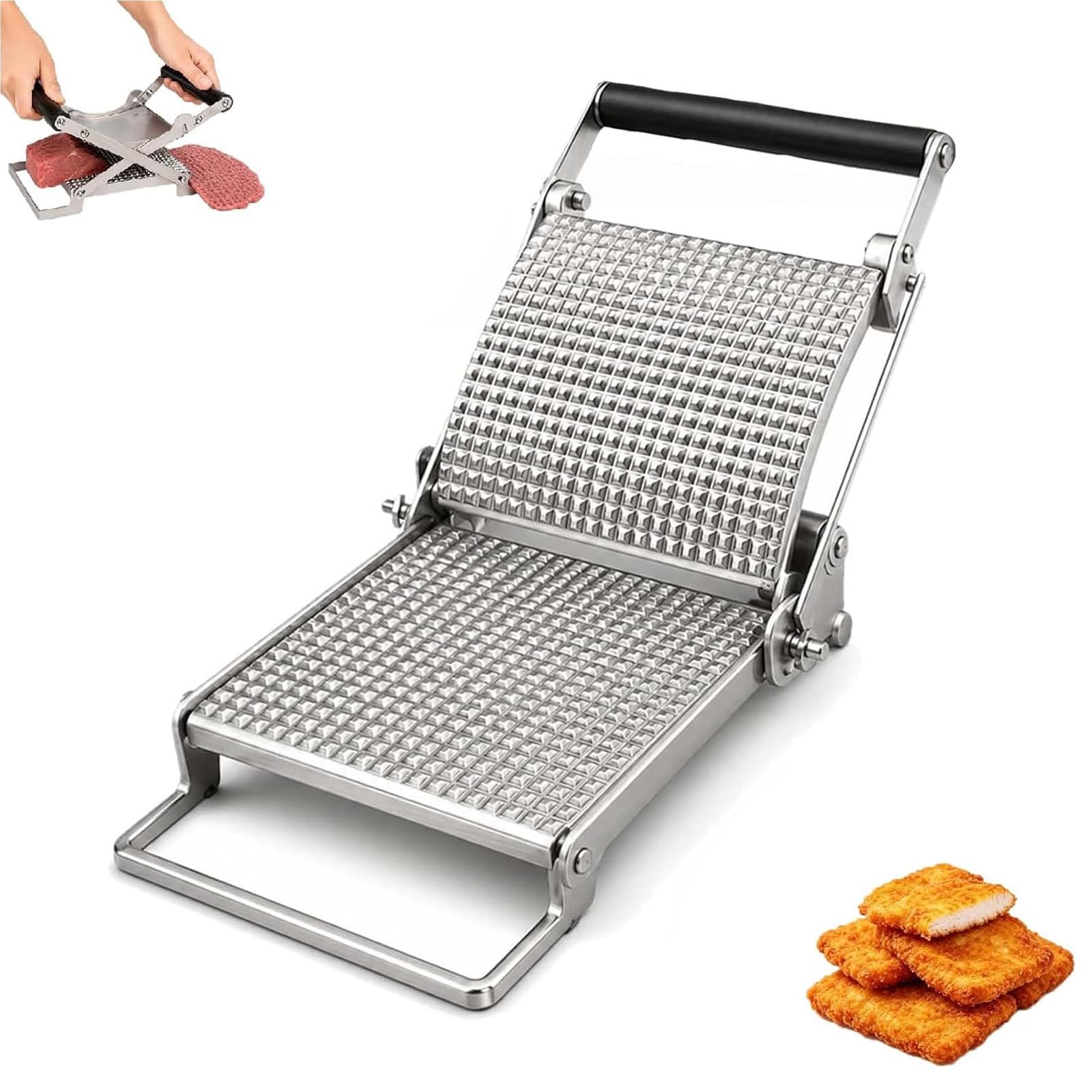 Prensa para escalopes caseros y ablandador regulable para preparar milanesas perfectas