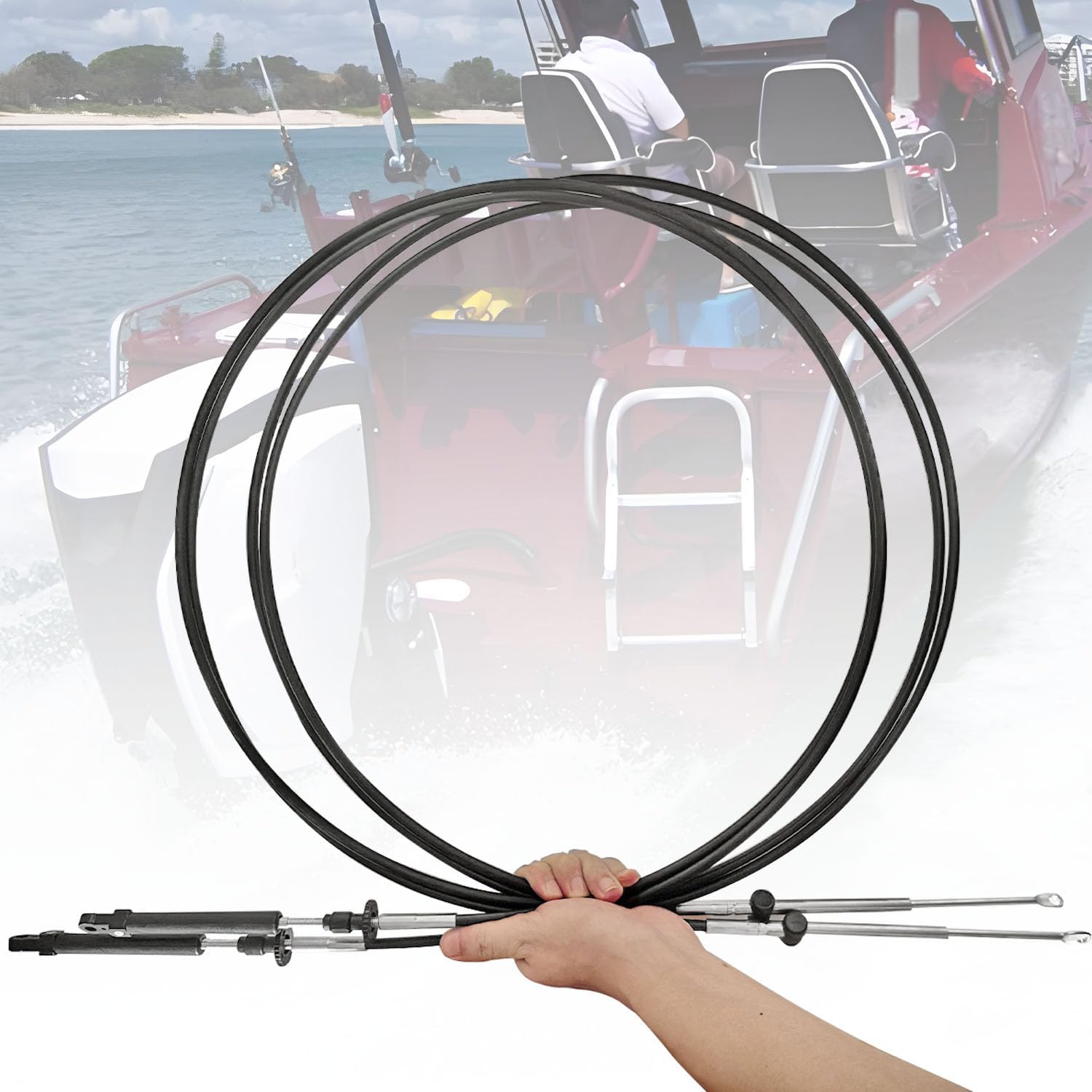 2 PCS Throttle Shift Remote Control Cable Compatible with Johnson/for Evinrude/for OMC, Boat Throttle Cable