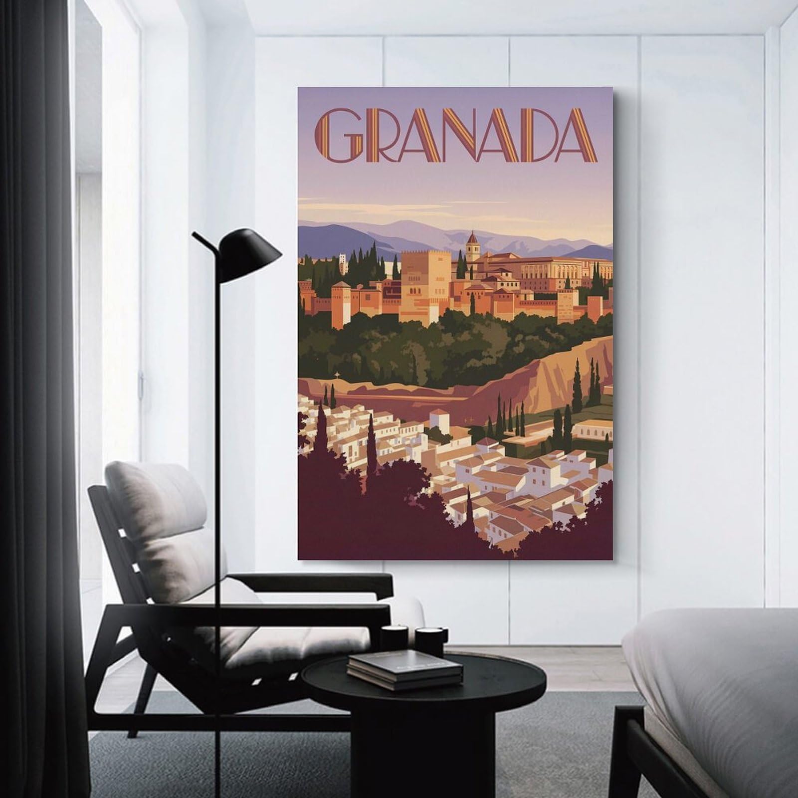 Junmoney Granada Cityscape Travel Home Decor Wall Art, 20x30inch(50x75cm), for New Homes, Bedrooms Or Workspaces, Gift Idea for Housewarming And Birthdays