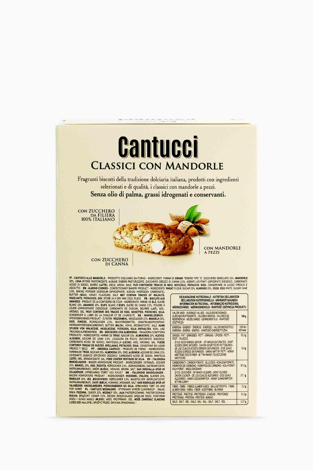 Falcone Cantucci alla Mandorla, Mandelgebäck aus Italien, Keks mit Mandeln, insgesamt Gebäckstücke, 6x 200g + Italian Gourmet polpa 400g