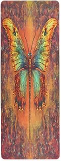Dragonfly Totem Yoga Mat Durable & Thick Gym Fitness Mat,Non Slip Natural Rubber Yoga Mat for Yoga, Pilates & Floor Workouts