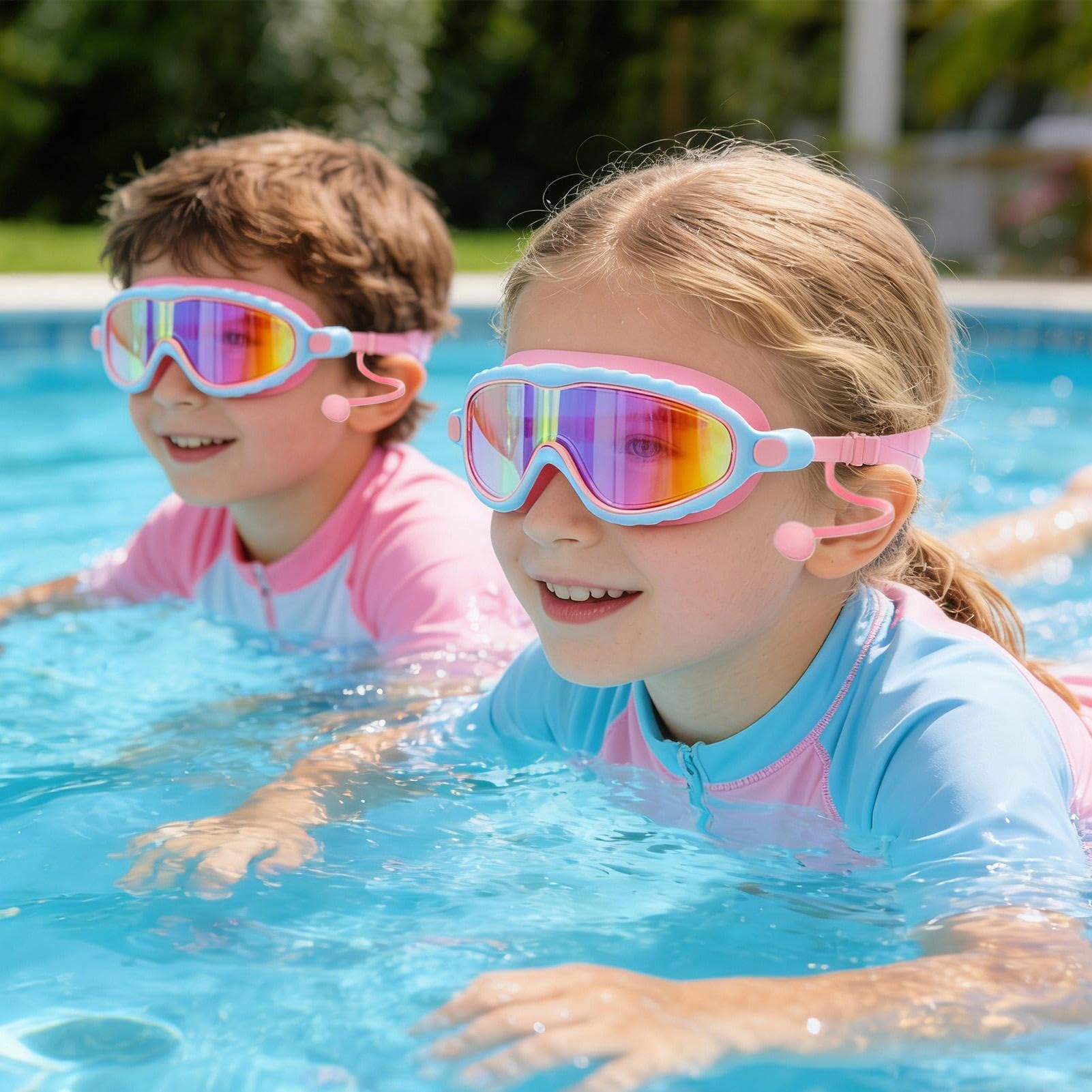 Gafas de natación para niños, antivaho, protección UV, gafas de natación con sello a prueba de fugas, accesorio de agua, equipo deportivo, gafas juveniles para buceo, vacaciones, surf, piscina