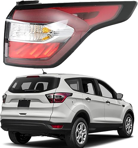 WFLNHB Reemplazo del montaje de la luz trasera exterior derecha para Escape 2017 2018 2019 lámpara de freno trasera del lado del pasajero con Blub