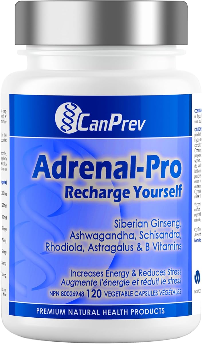 CanPrev CanPrev Adrenal-Pro Recharge Yourself, 120 Vegan V-Caps with Siberian Ginseng, 30-Day Supply with Ashwagandha, Astragalus, L-Tyrosine, B5 & B6 - Supports Energy Levels, Physical and Mental Vitality