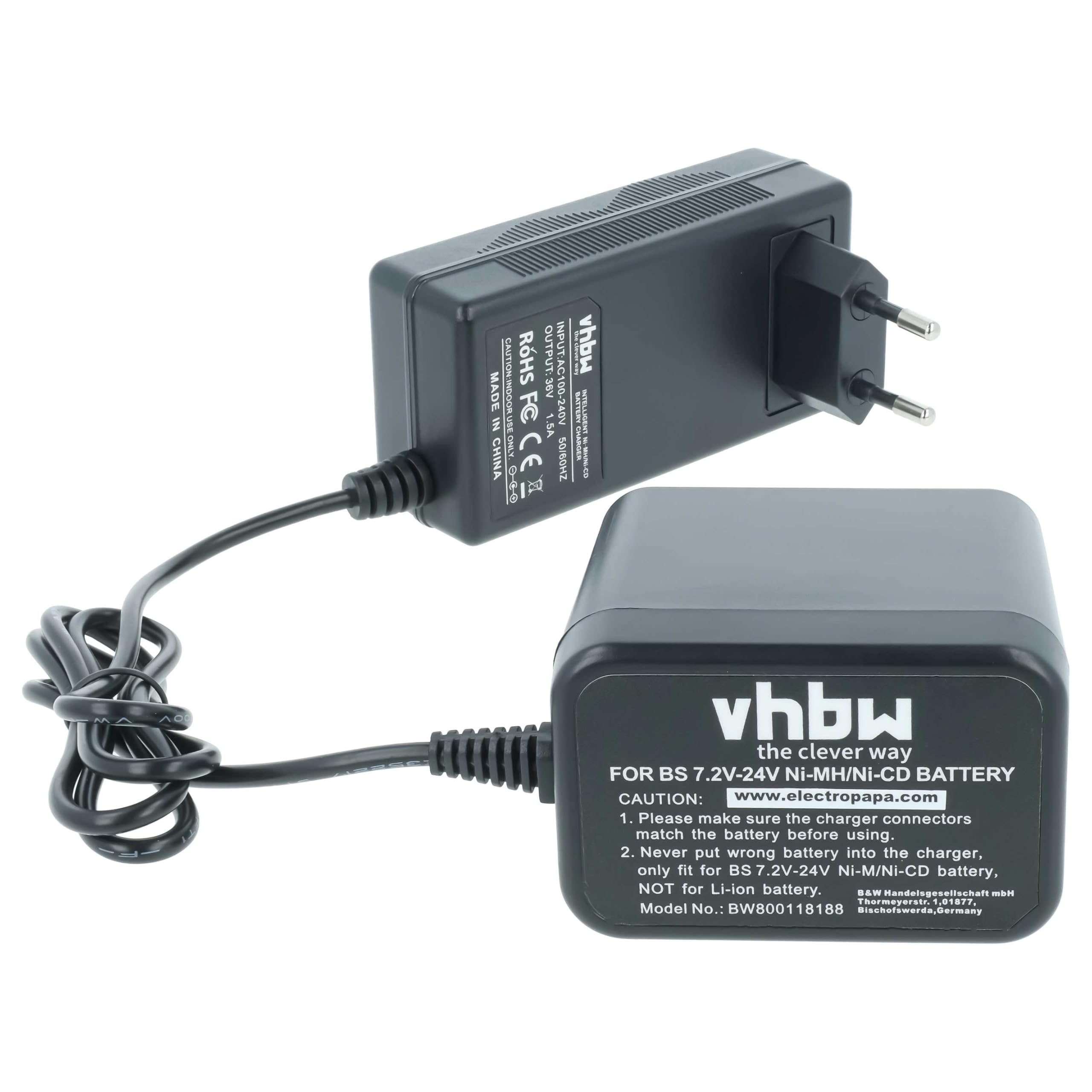 vhbw Chargeur Compatible avec Bosch PSB 18 VE 2, PSR 18 VE-2, CSD 14, GDR 4 V, GDR 4 V-LI, HDI 244, IDI 244, PLI 14 Batteries d'outils - 7,2V - 24V