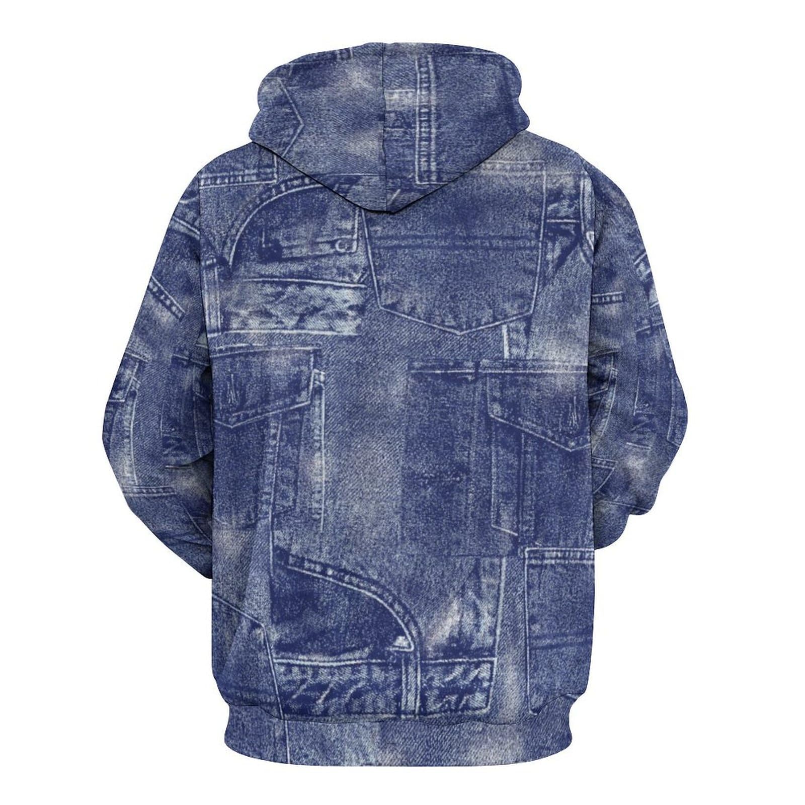 Amazon.co.jp: メンズ パーカー デニム柄 スウェットパーカー フード