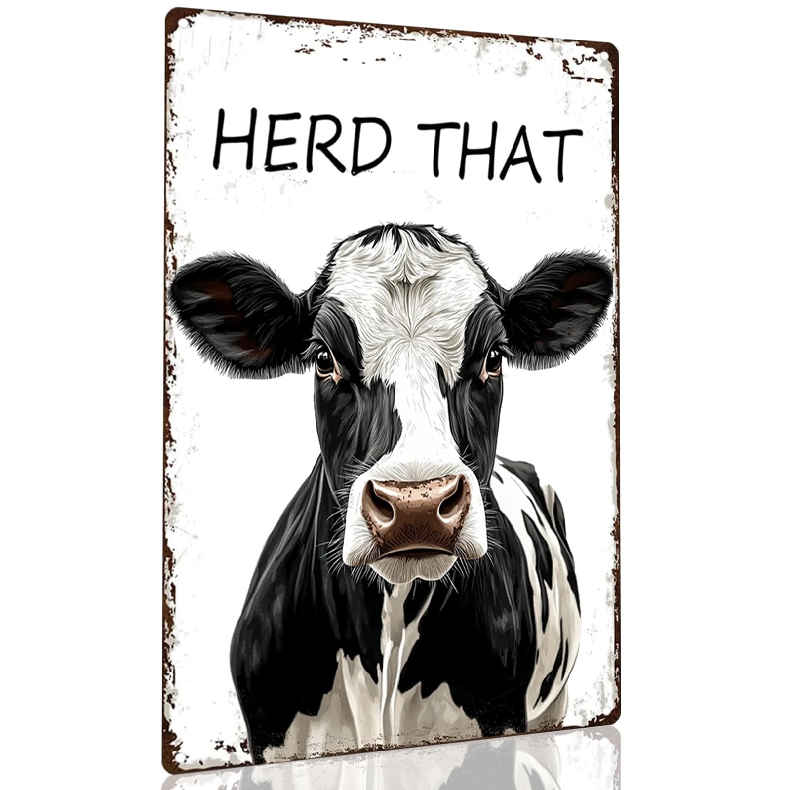 Ingzzaac Metalpostera17025 Vintage Metal Sign Funny Cow Herd That Tin For Home Outdoor Indoor Workplace Bar Yard Decor 8"X12"