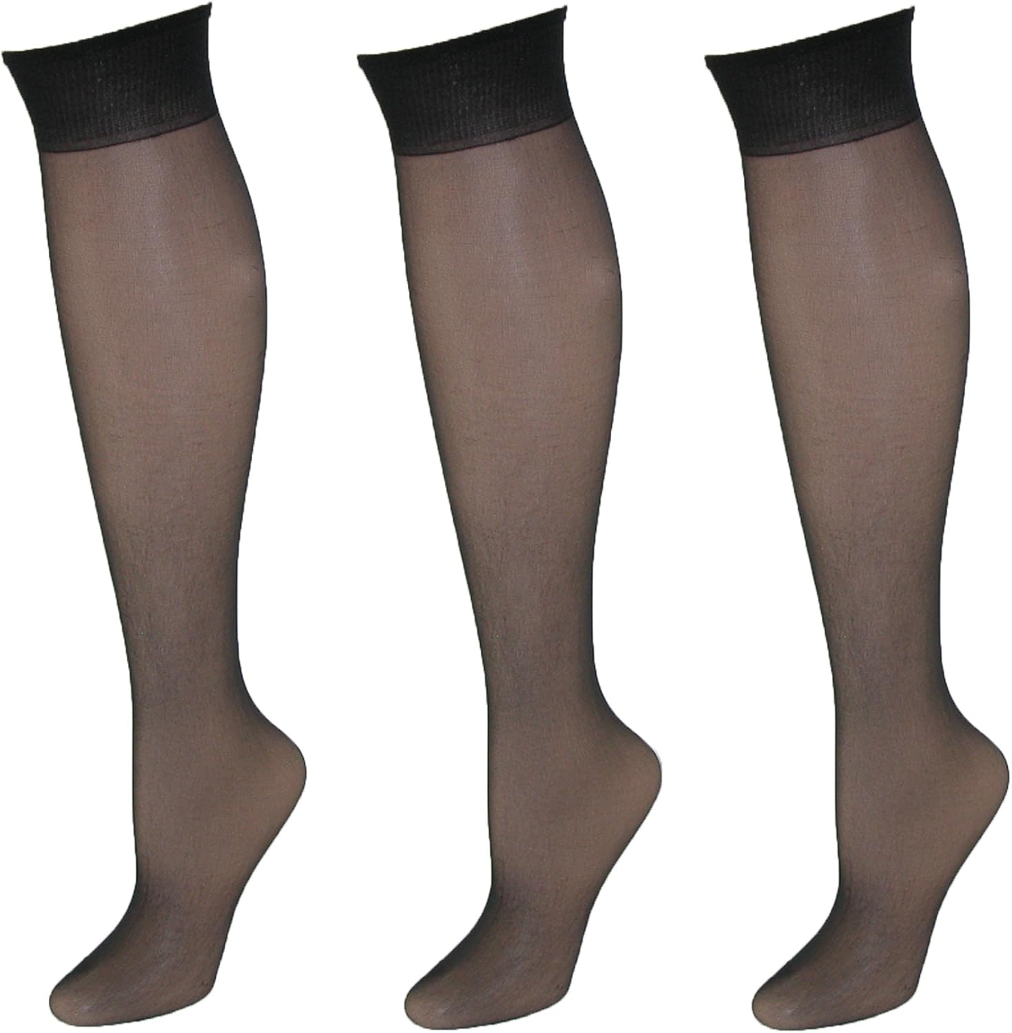Leggs To Go Regular Knee Highs 3 pairOne SizeJet Black at Amazon