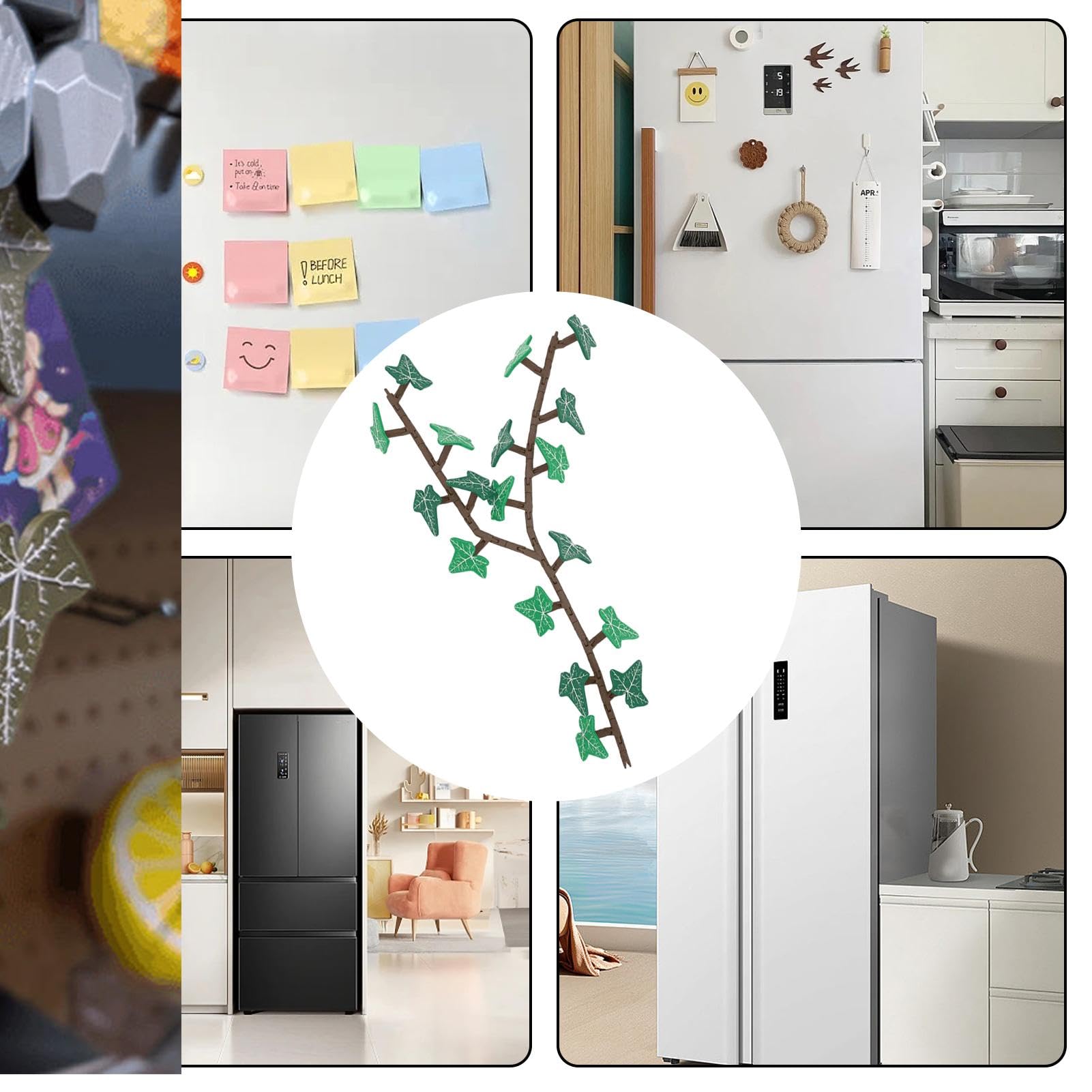 Imanes Nevera Hiedra, Imanes para Refrigerador con Diseño De Plantas De Hiedra, Imanes De Hiedra con Tallos Articulados, Decoraciones Magnéticas Creativas para Los Amantes De Las Plantas