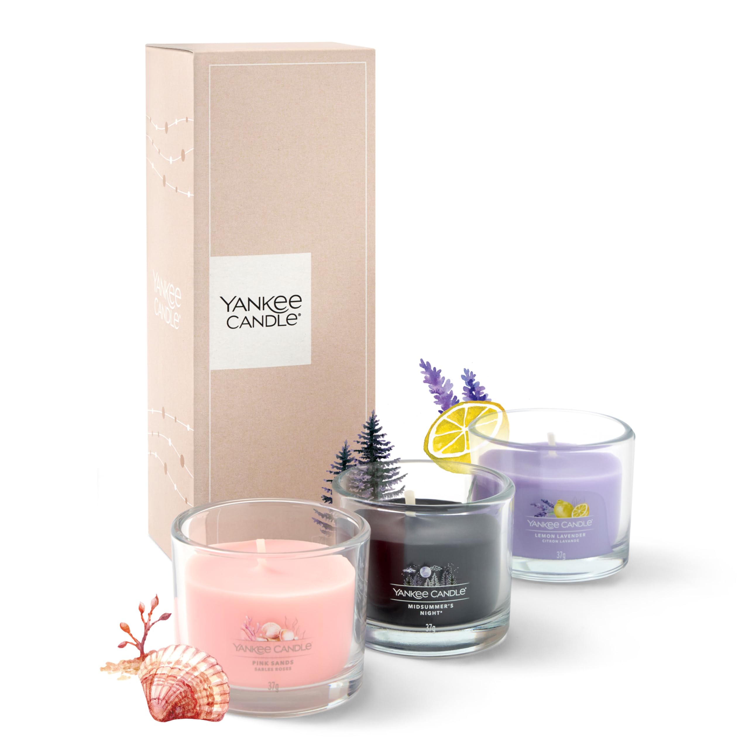 Yankee Candle Scented Candles Gift Set | 3 Scented Mini Filled Votive Candles | Soy Wax Mix | Perfect Gifts for Women