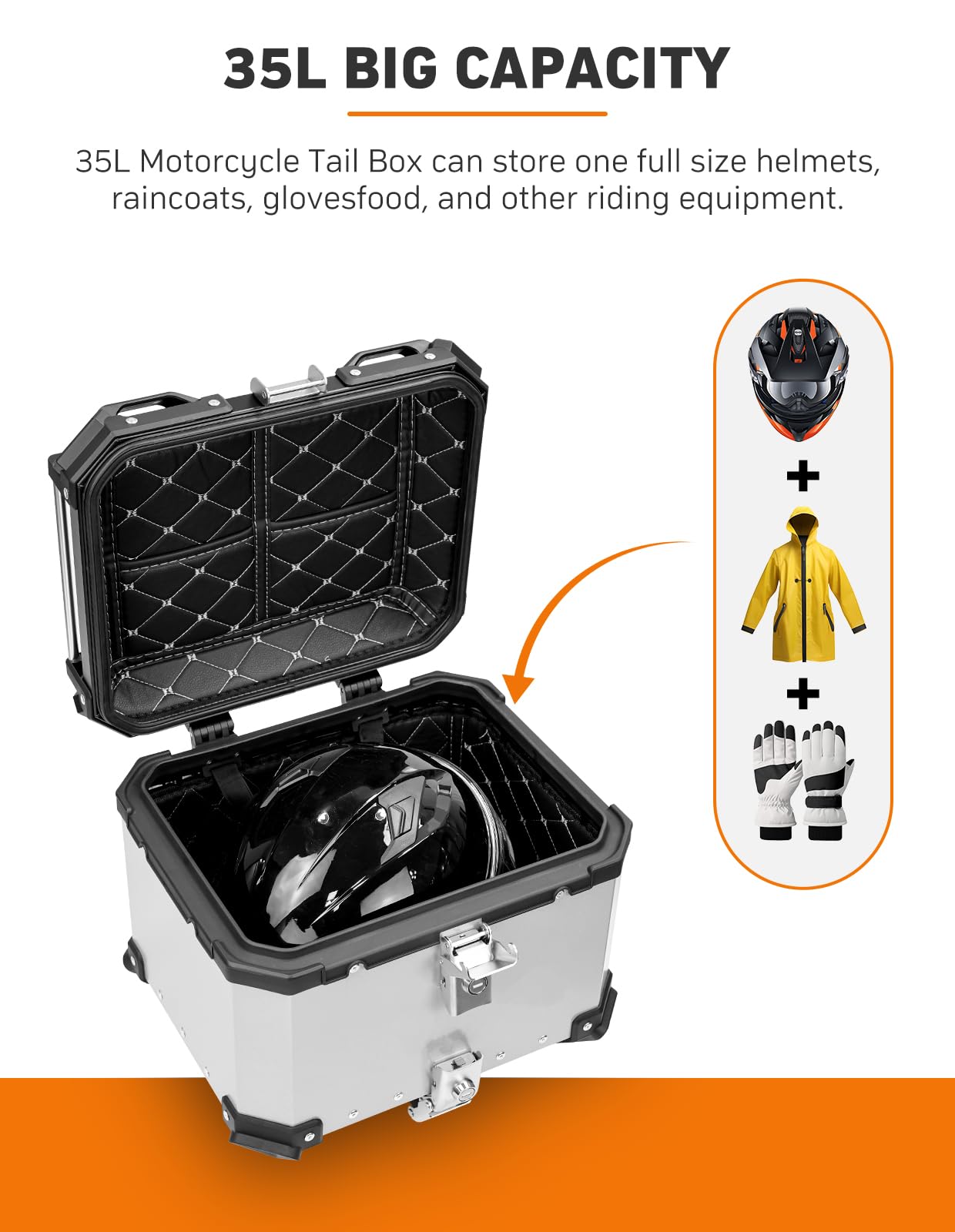 ROCKBROS Motorcycle Helmet Bag 20-35L Extensible Storage Bag Waterproof Saddle Bag Hard Shell Rider Backpack I2392100419 - View #3